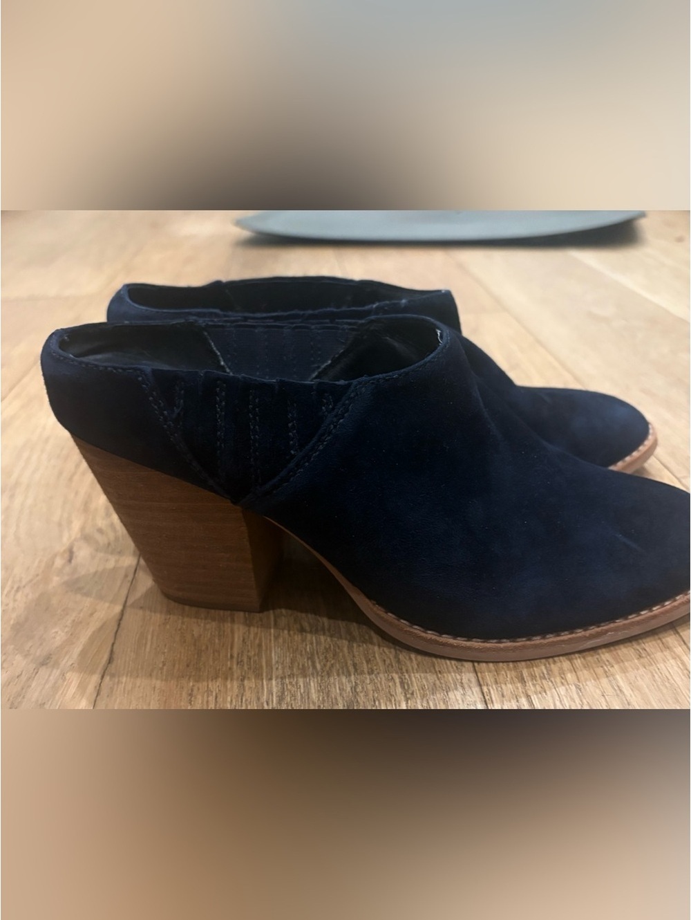 Jeffrey Campbell Classic Women's Navy Suede Block Mule Slip-On